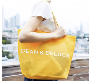 日本限定dean&deluca網紗單肩包男女學生度假購物袋沙灘包手提包