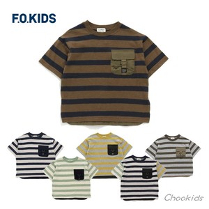 现货 日本代购 F.O.KIDS 2022夏 童装 6色宽条纹休闲短袖T恤