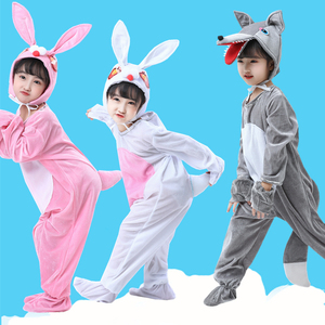 新款六一兔子演出服兒童幼兒園小兔子表演服動物服舞蹈紗裙親子裝