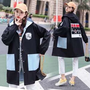 2020春秋季流行新款女装外套韩版初中学生宽松中长款两面穿风衣潮
