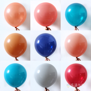 18寸复古色系圆形气球 复古豆沙粉玫瑰金水鸭蓝水晶酒红乳胶气球