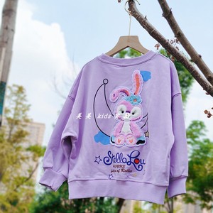 爆版星黛露紫色洋气个性卫衣2022年春中大童韩版宽松休闲舒适上衣