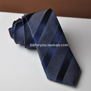 男士正装领带 真丝提花领带 藏蓝色 柔软细滑 复古斜纹