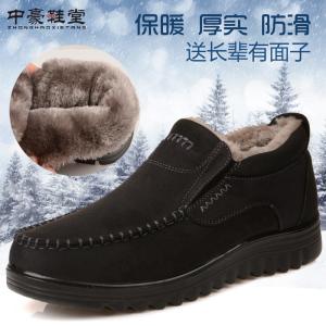 老北京布鞋冬季男棉鞋高帮保暖中老年爸爸鞋加厚加绒男鞋