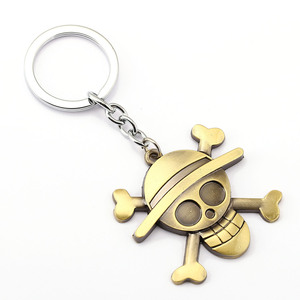 海賊航海盜王草帽小子路飛骷髏頭標志鑰匙扣掛件男女情侶創意禮物