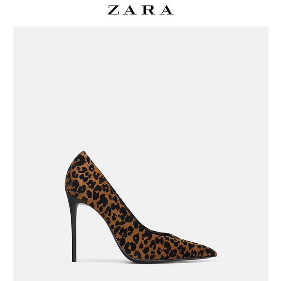 ZARA 新款 女鞋 印花尖头高跟鞋 16258301195