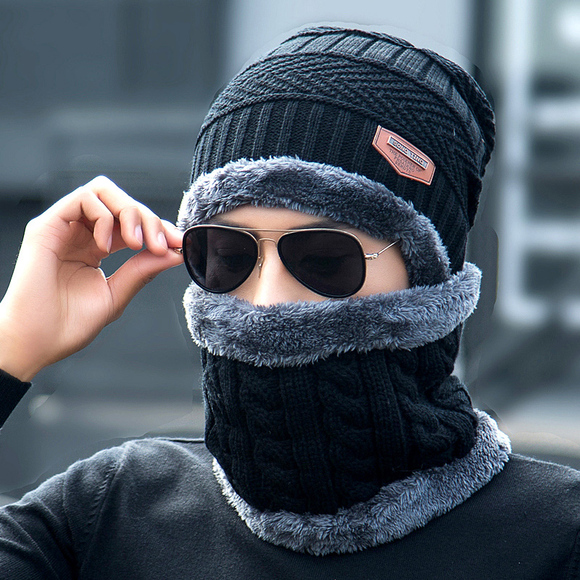 帽子男冬天针织毛线帽加厚潮韩版骑车保暖防寒风青年冬季男士棉帽
