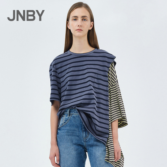 【商场同款】JNBY/江南布衣2019夏新品不规则短袖T恤女5J3512110
