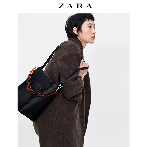 ZARA新款 女包  黑色单肩手提包 12000004040