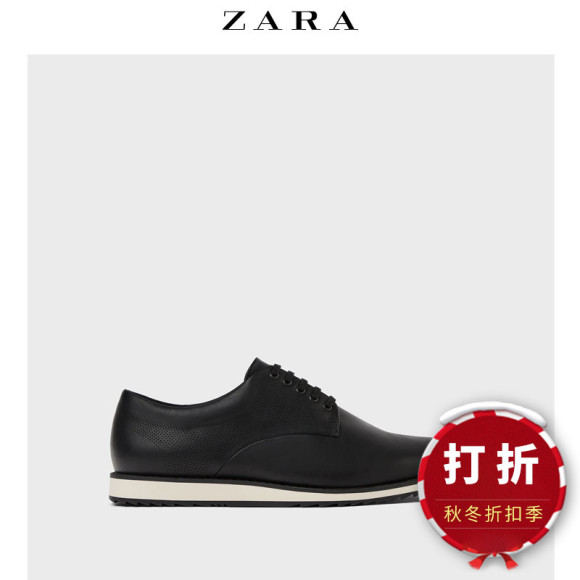 【打折】ZARA 男鞋 黑色细孔运动休闲鞋 15508302040