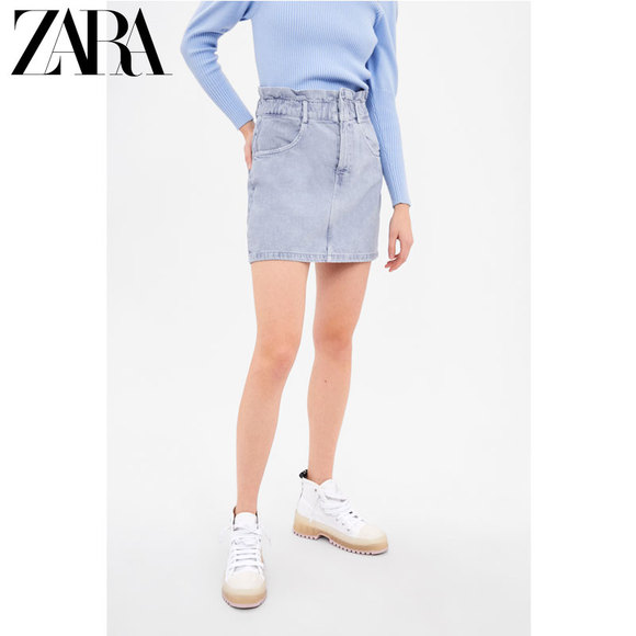 ZARA 新款 TRF 女装 有色牛仔裙半身裙   08197083612