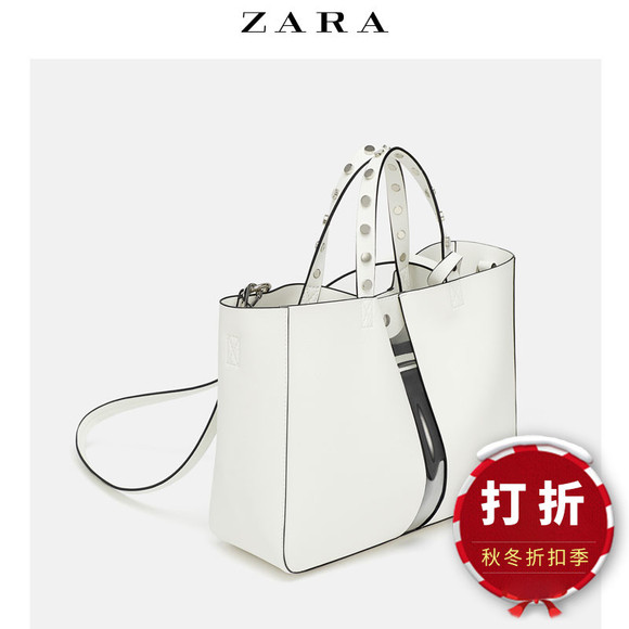 【打折】ZARA TRF 女包 白色购物单肩手提包斜挎包 17021304001