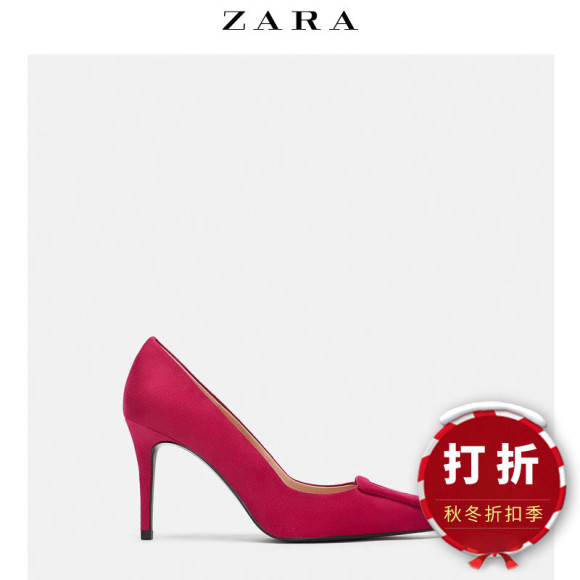 【打折】ZARA TRF 女鞋 红色装饰性高跟鞋 17209301060