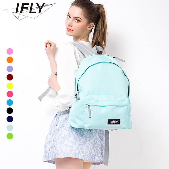 IFLY韩版小清新双肩包时尚潮流学院风旅游电脑包女学生大容量书包