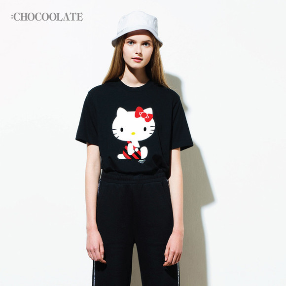 : CHOCOOLATE|HELLO KITTY联乘男女款可爱印花休闲短袖T恤1430UBB