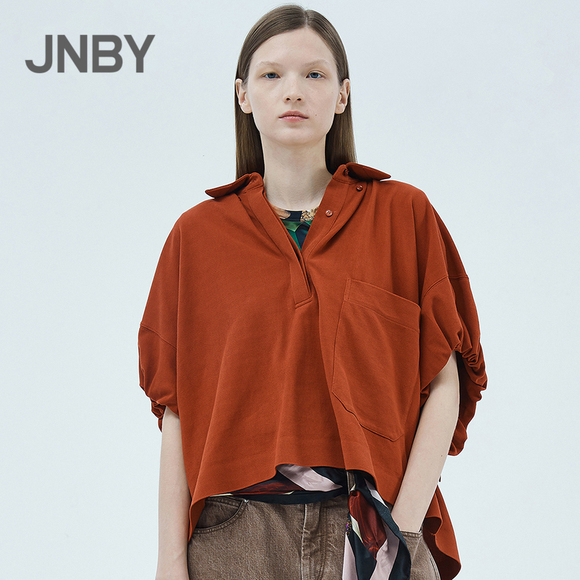 【商场同款】JNBY/江南布衣2019夏季新品短款抽绳T恤女5J4620140