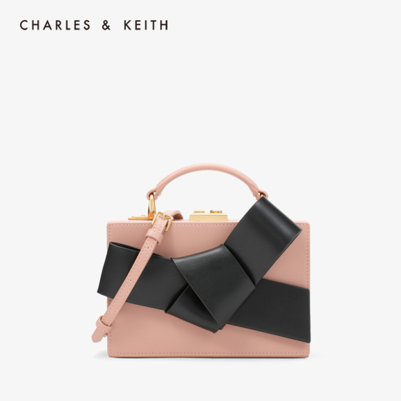 CHARLES＆KEITH小方包CK2-50700831金属链条蝴蝶结装饰女士单肩包