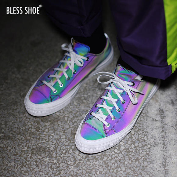 BLESS SHOE Demon 夜魔3M彩色反光变色鞋 夏季低帮透气情侣款潮鞋