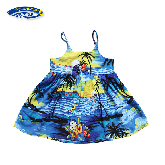新款夏威夷亲子家庭装女童沙滩裙连衣裙吊带裙夏季时尚六一演出服