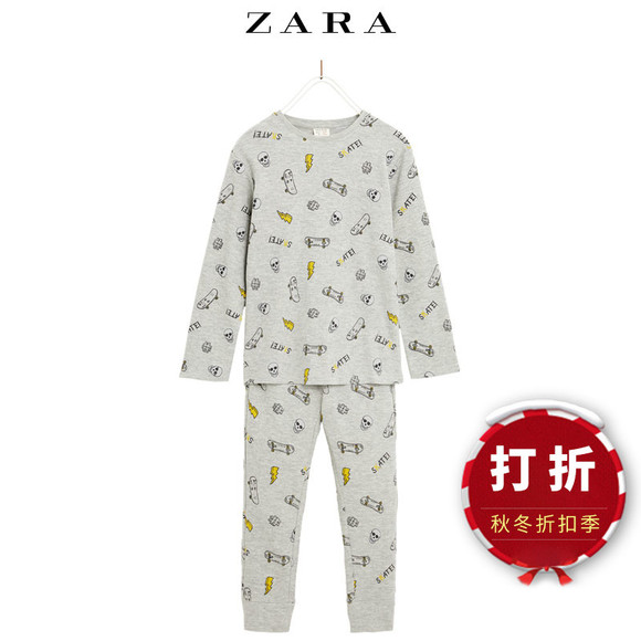 【打折】ZARA秋装 新款 童装 滑板印花睡衣 07099796802