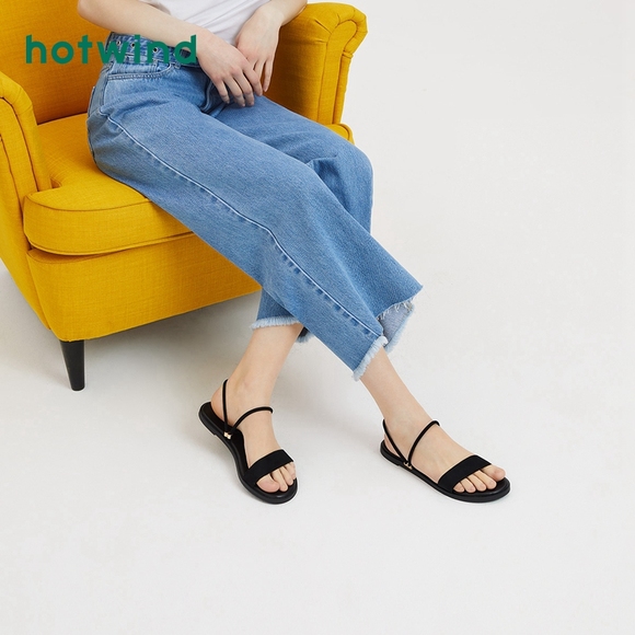 预售热风2019年夏季新款女士凉拖鞋低跟休闲两穿凉鞋百搭H53W9607