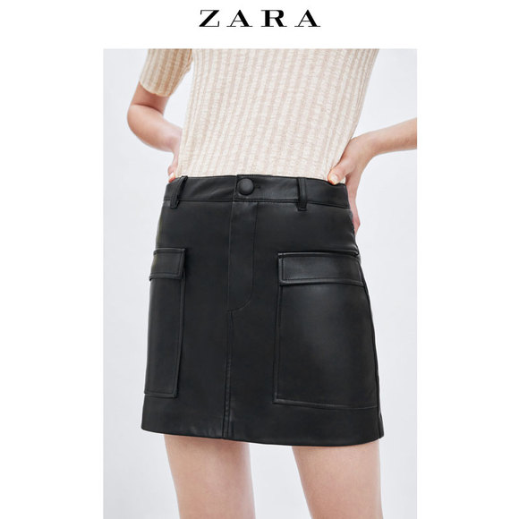 ZARA 新款 TRF 女装 仿皮迷你裙半身裙 04432180800