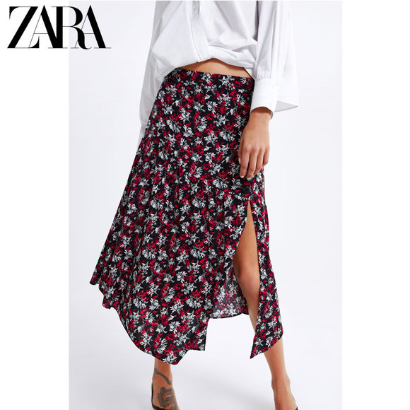 ZARA 新款 女装 花朵长裙半身裙 02157052330