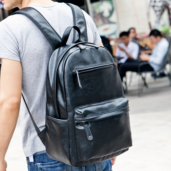 费莱德 新款PU双肩包背包旅行包女包男包韩版潮学生书包电脑包