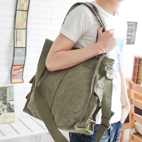 新款男包包单肩包手提包竖款帆布斜挎包休闲时尚潮流韩版男士包包