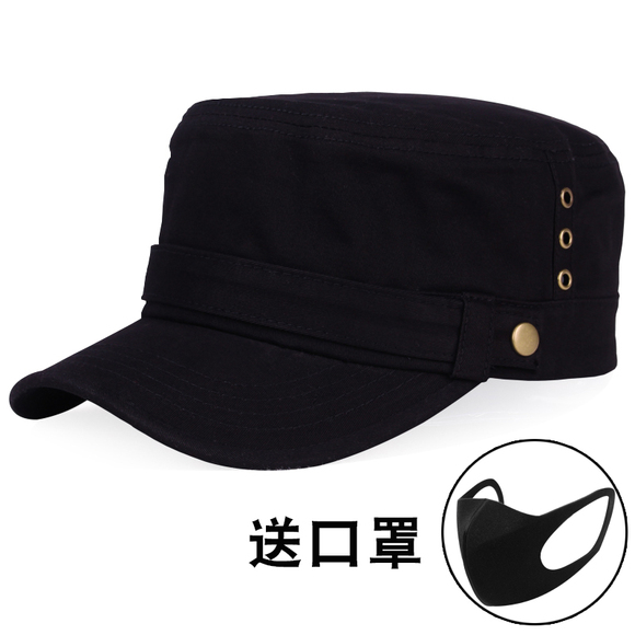 两头门 帽子男士秋冬季保暖韩版平顶帽户外遮阳帽全棉军帽鸭舌帽